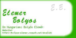 elemer bolyos business card