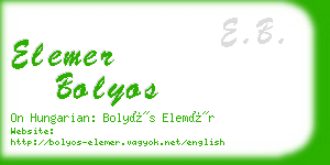 elemer bolyos business card